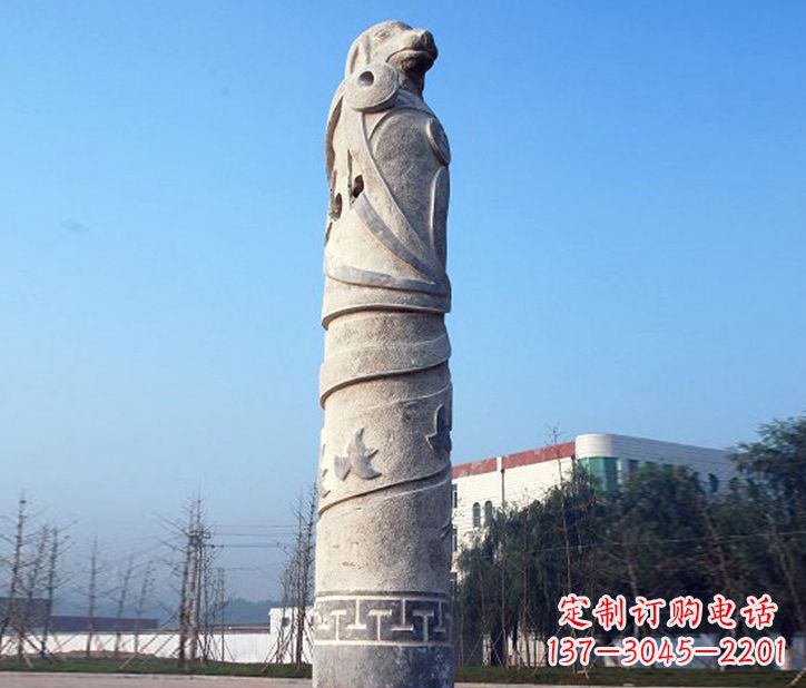 重庆12生肖石柱广场景观石雕