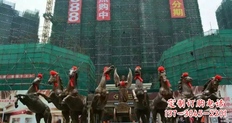 重庆阿波罗八匹马踏浪而来景观马群铜雕