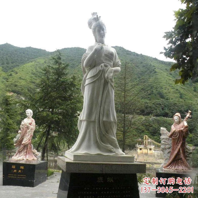 重庆褒姒雕塑-大理石石雕美女中国古代美女塑像