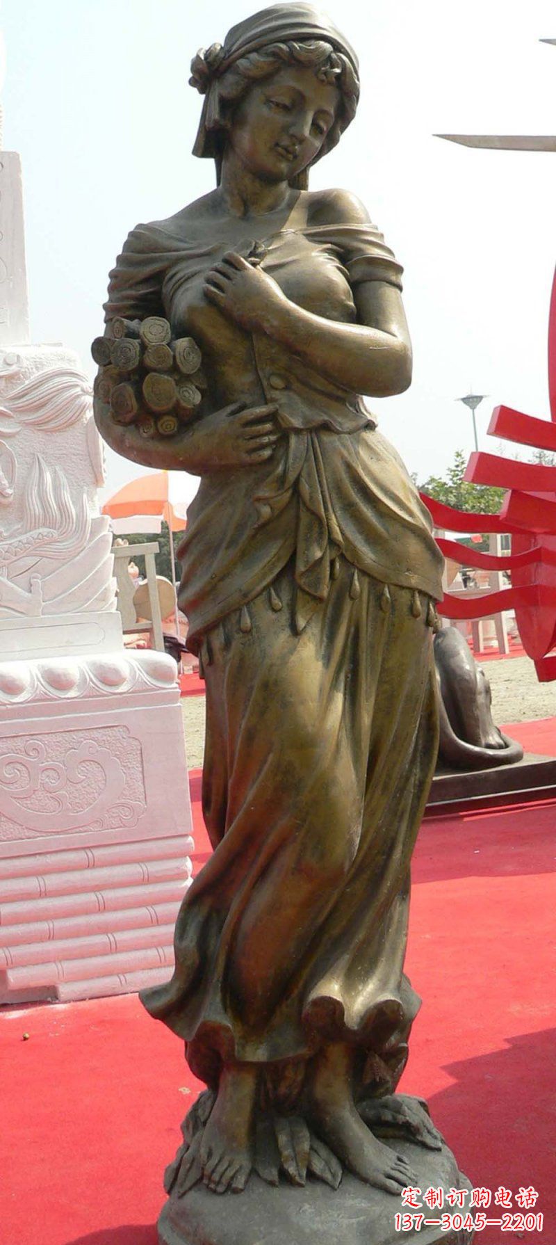 重庆少女梦想铜雕