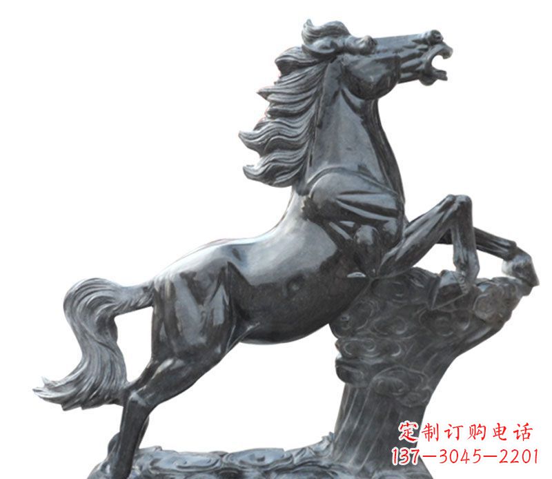 重庆奔跑黑马石雕公园动物摆件