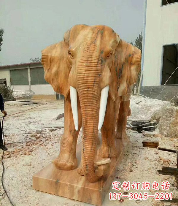 重庆大象石雕,招财进宝