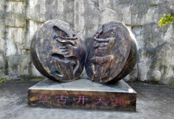 重庆“盘古开天”铜雕景观雕塑