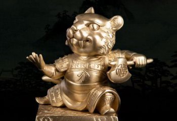 重庆12生肖动物之福虎纯铜雕塑摆件
