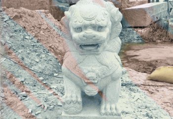 重庆公园踩绣球狮子动物石雕