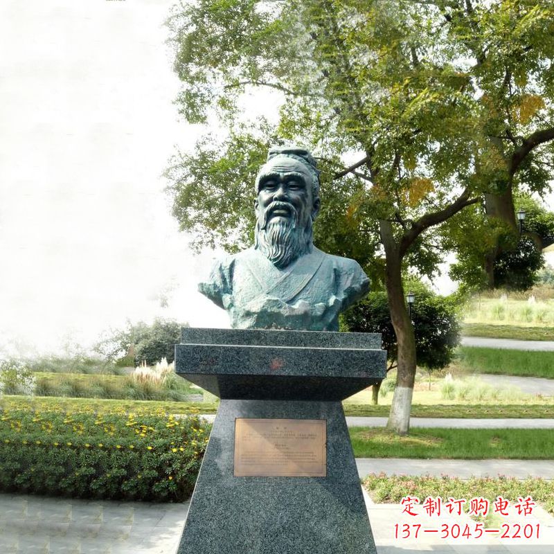 重庆扁鹊石雕头像-公园中国古代十大名医历史著名医学人物雕塑
