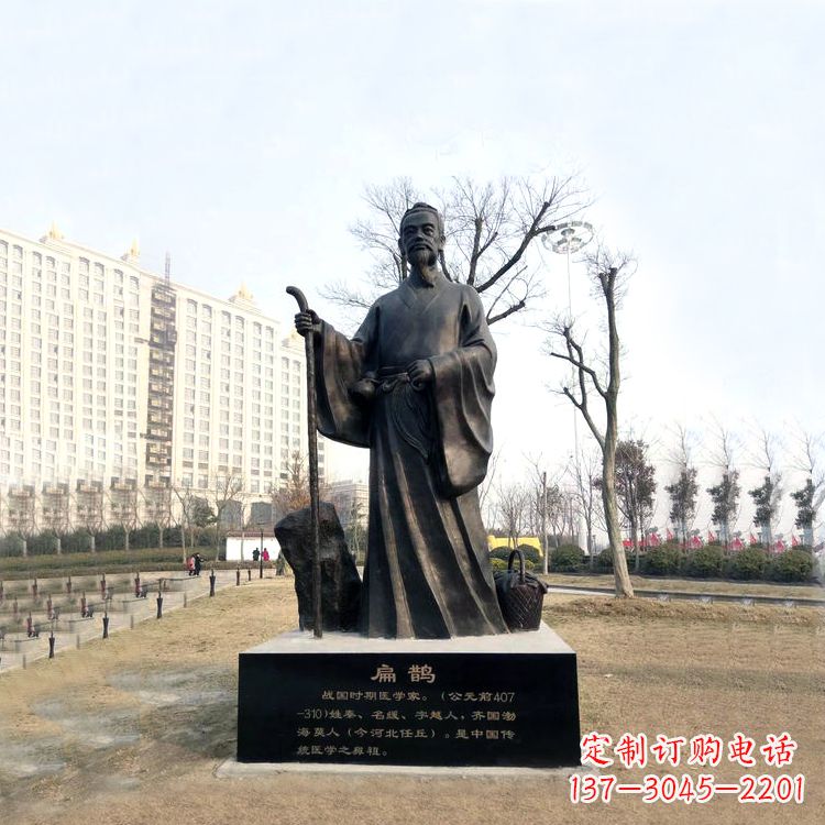 重庆扁鹊铜雕塑像-城市广场历史著名医学人物雕像