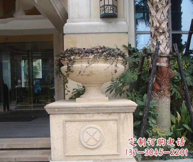 重庆精美大理石花盆,给您的家增添独特的色彩