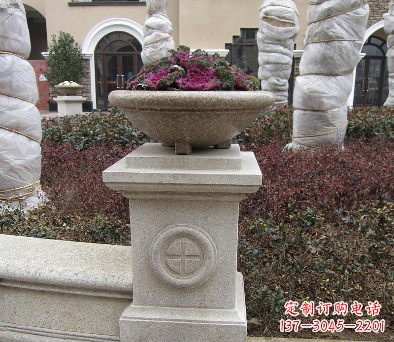 重庆精美大理石花盆,给你的家居添彩