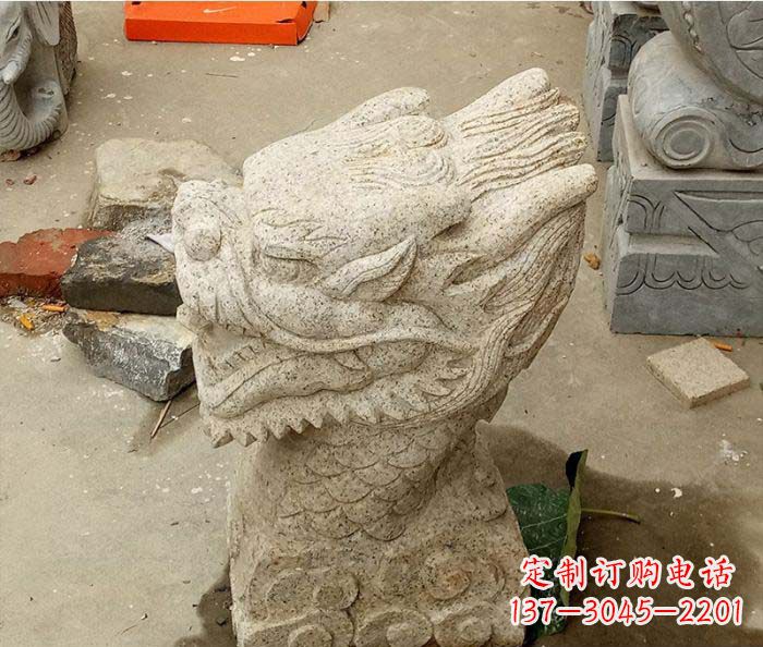 重庆别墅景观龙头喷泉石雕