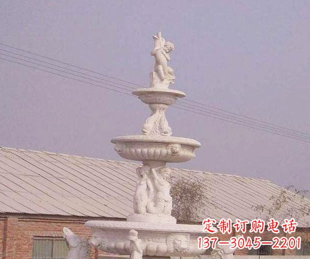 重庆天使般的宁静——别墅景观天使喷泉石雕