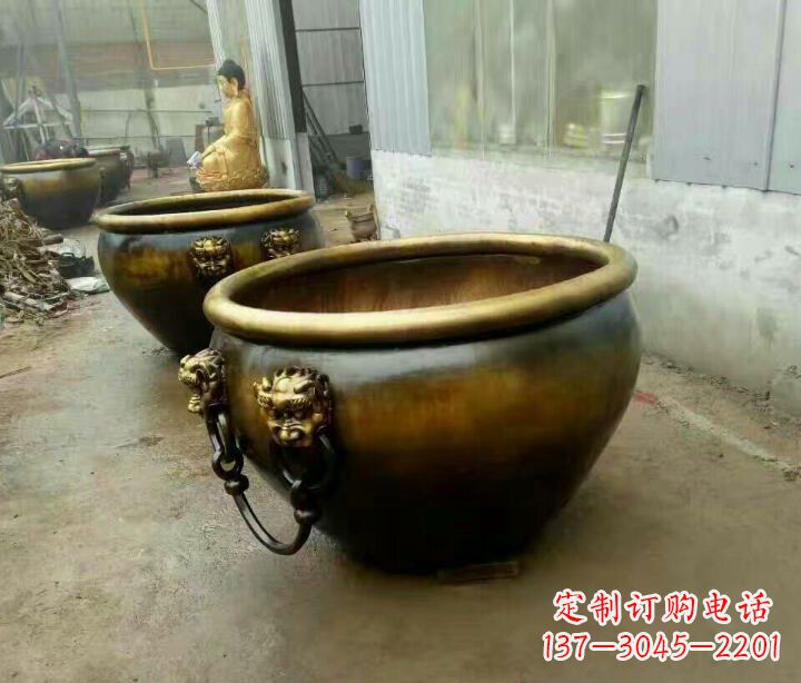 重庆精致的铜制家居摆件——水缸铜雕塑