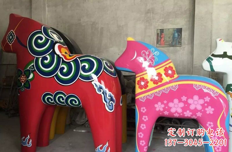 重庆玻璃钢彩绘抽象独角兽
