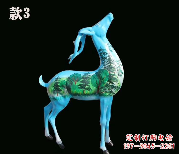 重庆玻璃钢彩绘艺术小鹿雕塑精美的艺术品