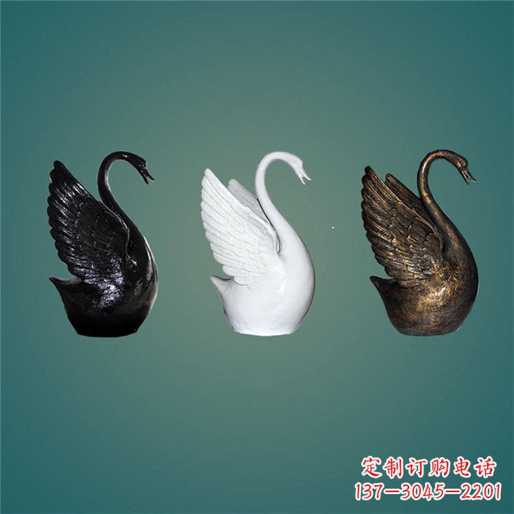 重庆玻璃钢制天鹅雕塑,点缀水景水池
