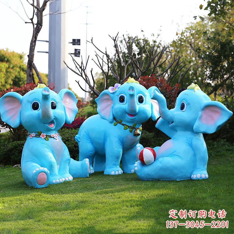 重庆玻璃钢大象雕塑精美的艺术品