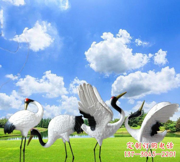 重庆玻璃钢丹顶鹤雕塑——一件艺术精品