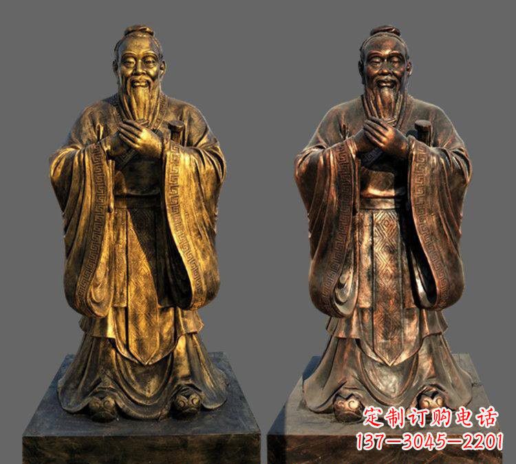 重庆玻璃钢仿铜孔子雕塑——校园名人的荣耀