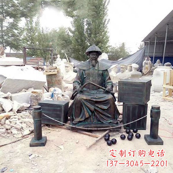 重庆林则徐雕塑以玻璃钢仿铜呈现