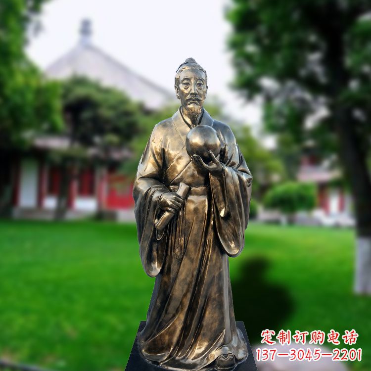 重庆玻璃钢仿铜张衡塑像-中国东汉时期著名天文学家