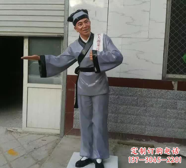 重庆精致玻璃钢店小二雕塑