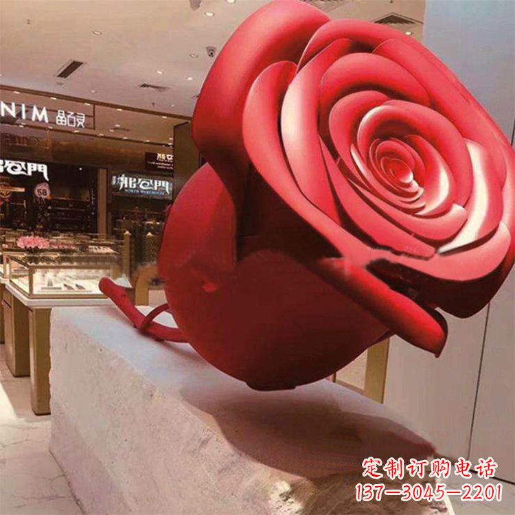 重庆玻璃钢玫瑰花雕塑