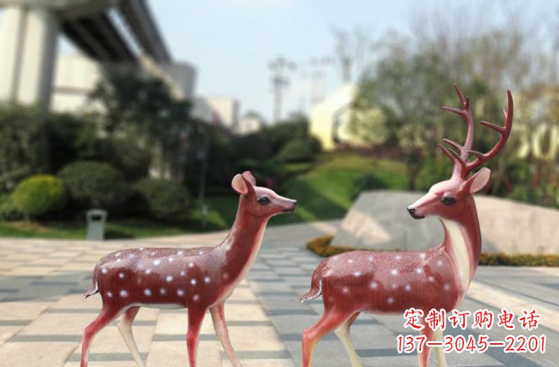重庆玻璃钢仿真梅花鹿雕塑