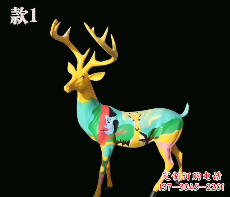 重庆玻璃钢仿真梅花鹿雕塑