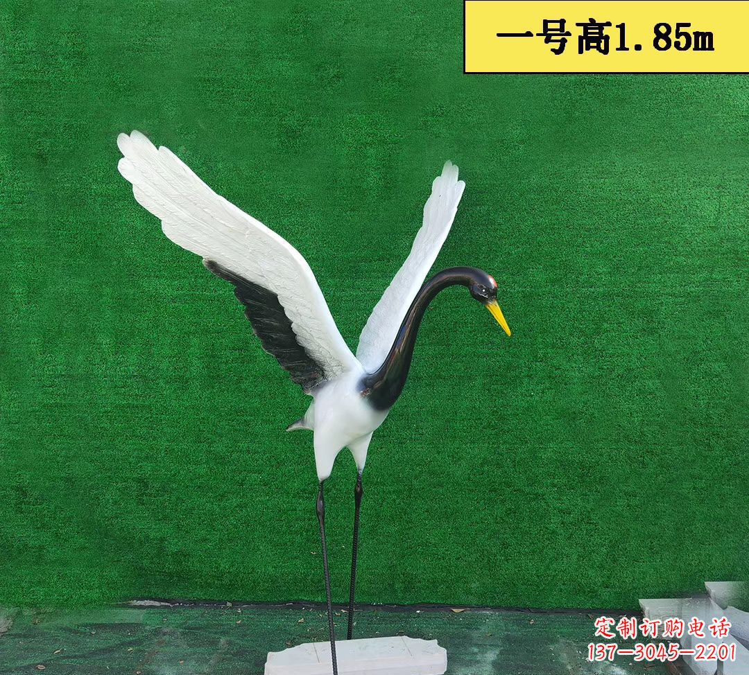 重庆玻璃钢仿真仙鹤 公园景观动物雕塑