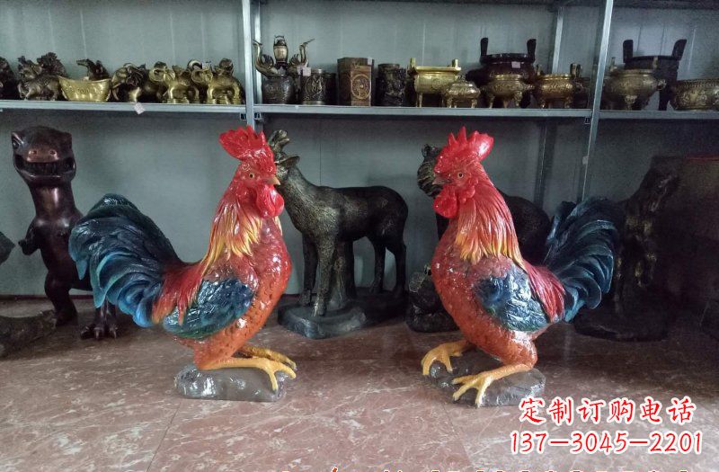 重庆玻璃钢公鸡雕塑——给环境带来美丽的色彩