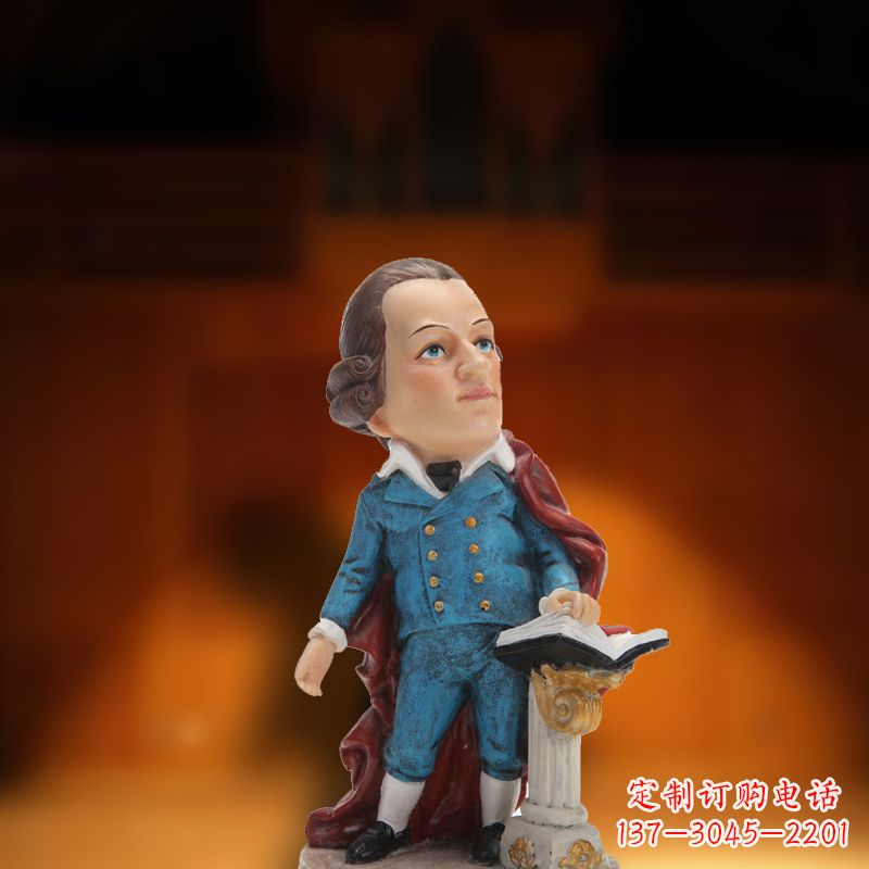 重庆玻璃钢卡通莫扎特雕塑