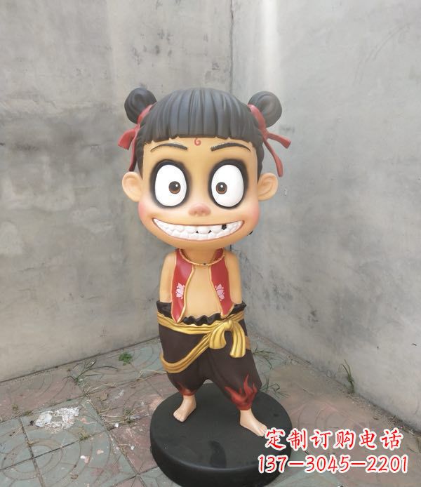 重庆玻璃钢雕刻的神话传说——哪吒