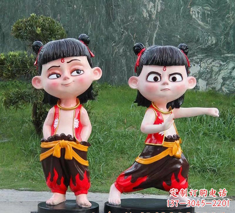 重庆哪吒玻璃钢卡通人物雕塑的象征