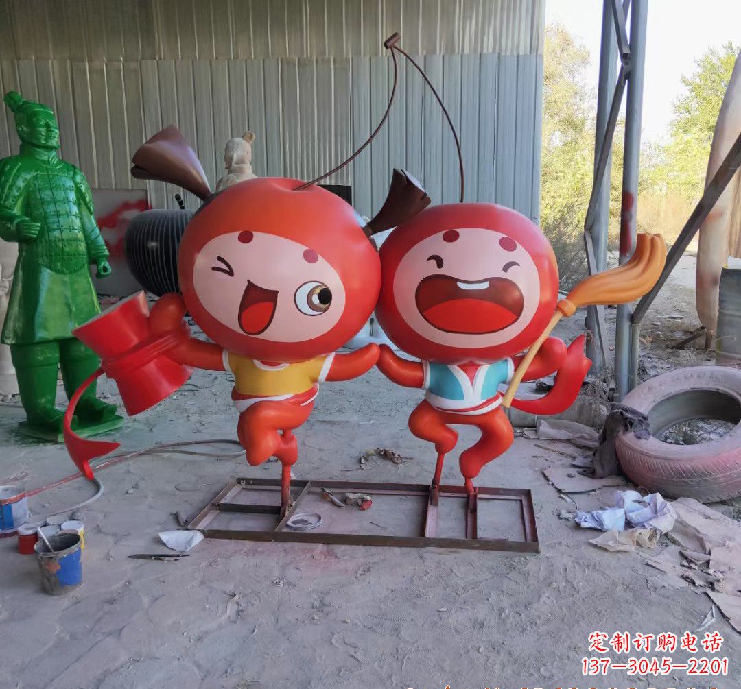 重庆精致的玻璃钢苹果雕塑