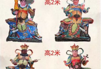 重庆玻璃钢彩绘四大天王雕塑宏伟壮观的艺术珍品