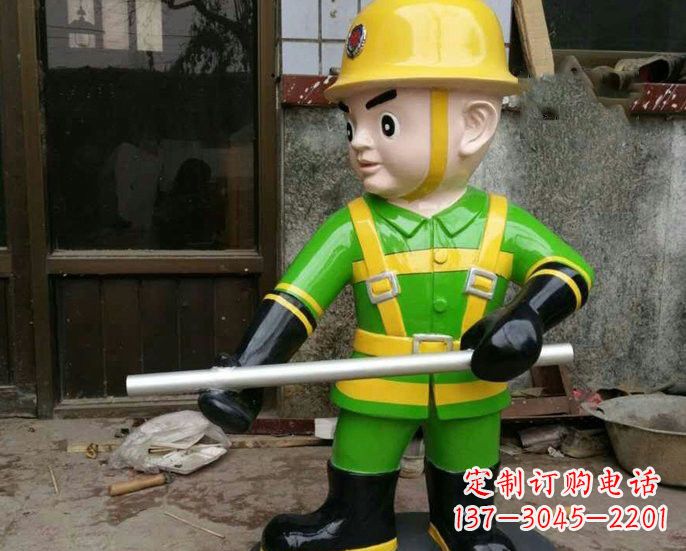 重庆玻璃钢消防员雕塑——让爱与勇气永恒