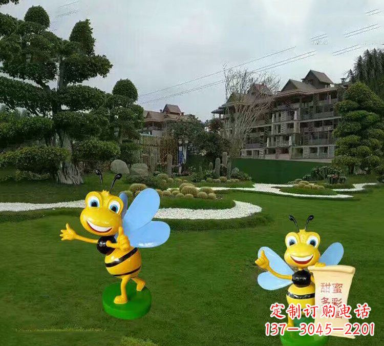重庆精美的玻璃钢卡通小蜜蜂雕塑