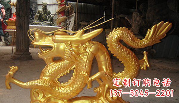 重庆玻璃钢龙仿铜动物雕塑