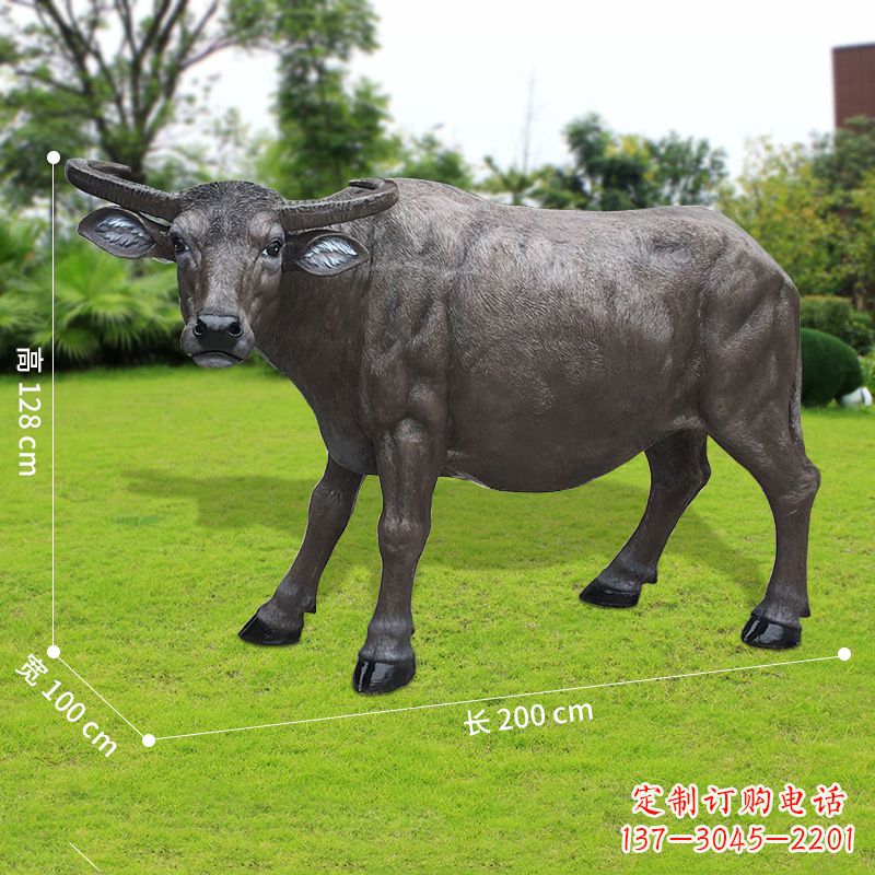 重庆玻璃钢水牛雕塑