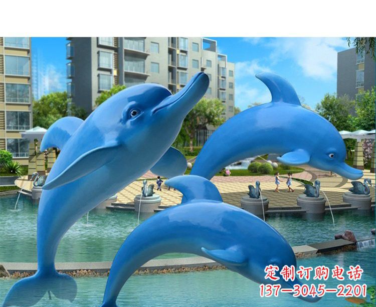 重庆玻璃钢海豚雕塑灵动而美丽