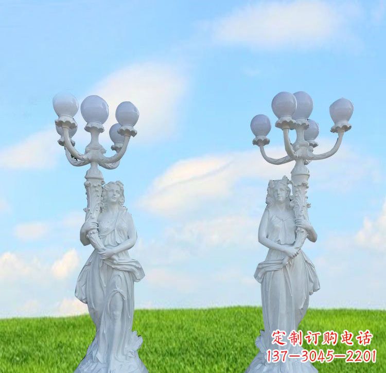 重庆玻璃钢西方美女路灯