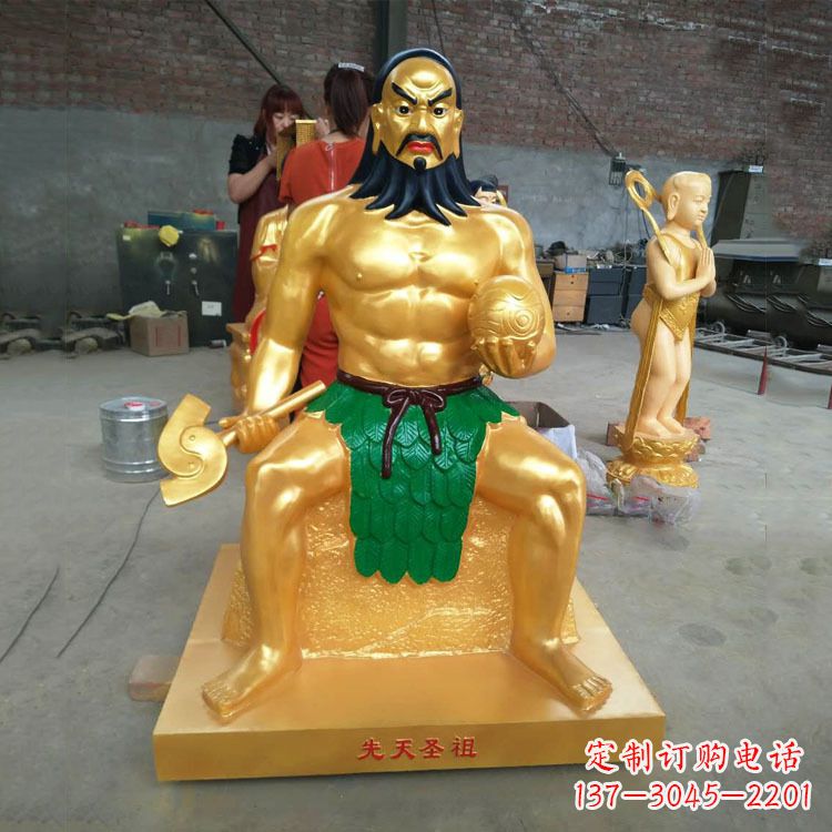 重庆炎帝雕塑玻璃钢彩绘的神话传说