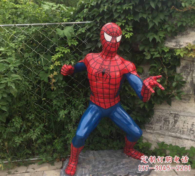 重庆玻璃钢蜘蛛侠一座精致的雕塑