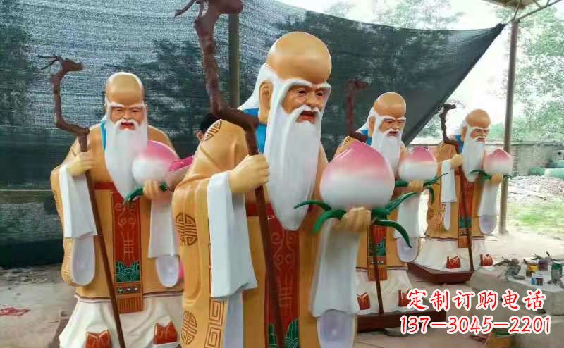 重庆玻璃钢宗教庙宇神像彩绘老寿星雕塑