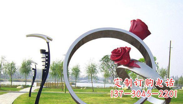 重庆不锈钢爱情戒指浪漫雕塑艺术