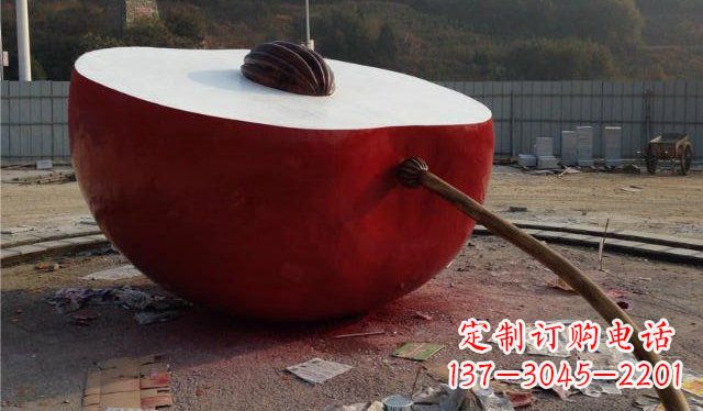 重庆精美不锈钢苹果雕塑
