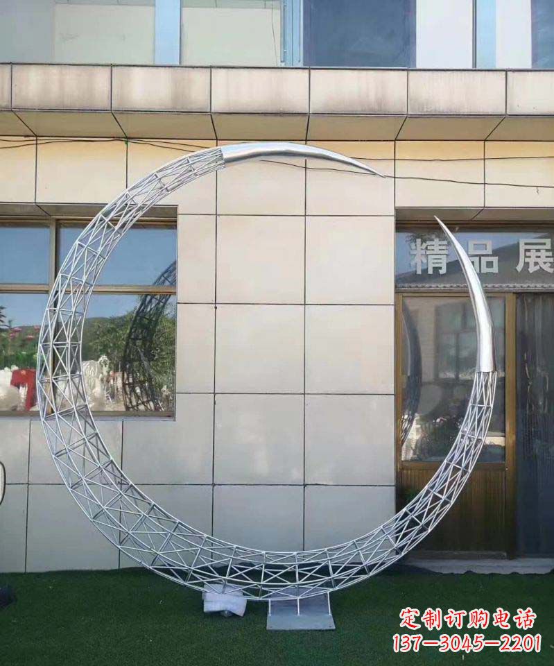 重庆不锈钢别墅月亮镂空雕塑