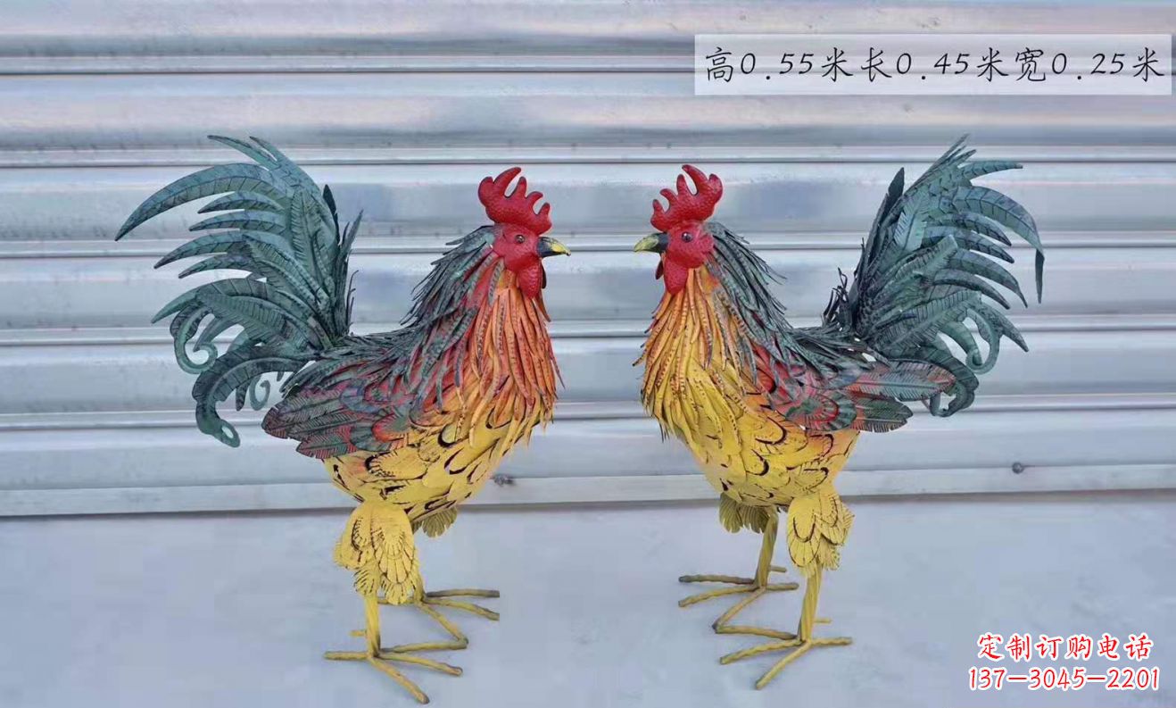 重庆不锈钢彩绘公鸡雕塑——景观雕塑的精彩绽放
