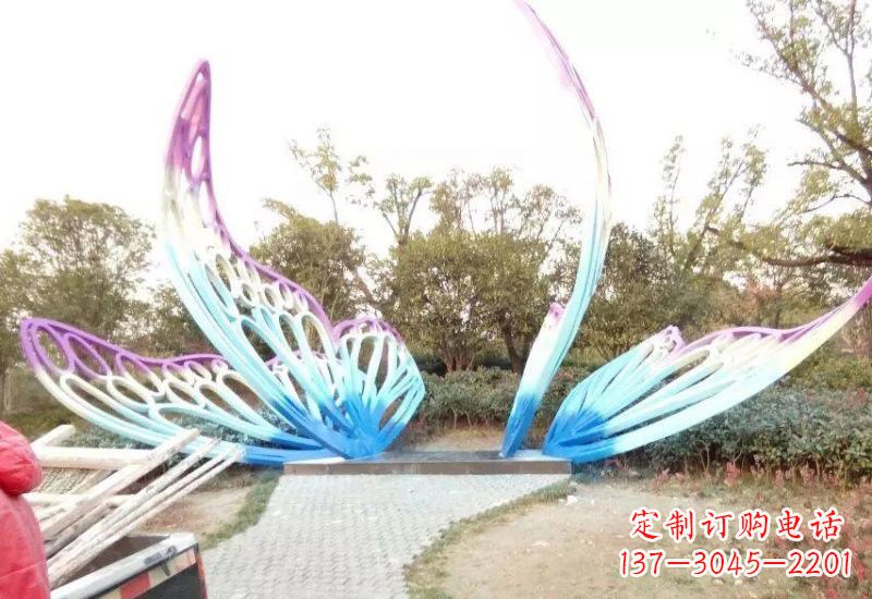 重庆不锈钢彩色抽象蝴蝶雕塑