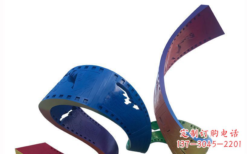重庆不锈钢彩色胶卷公园雕塑精美的艺术珍品